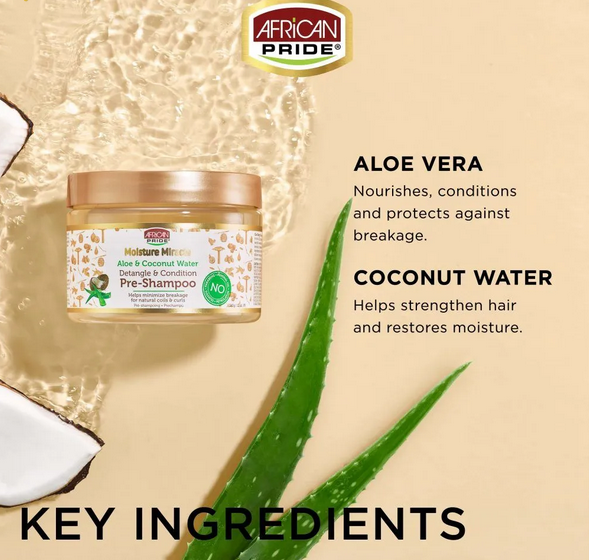 AFRICAN PRIDE MOISTURE MIRACLE DETANGLE & CONDITION PRE-SHAMPOO 12OZ - Textured Tech