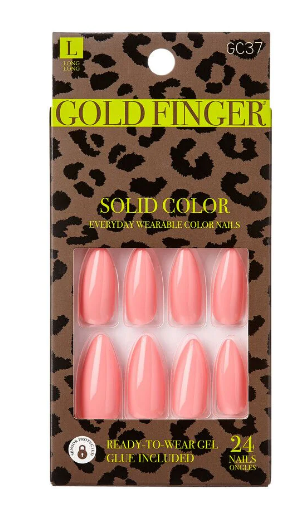 GOLD FINGER NAILS SOLID COLOR - Textured Tech
