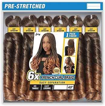 6X FRENCH CURL BRAIDING HAIR (1 PACK FINISH) - Textured Tech