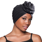 EVOLVE TOP KNOT TURBAN BLACK PRE-TIED - Textured Tech