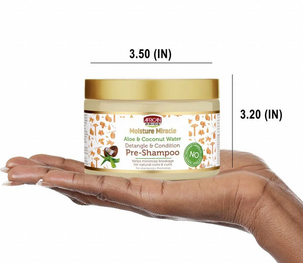 AFRICAN PRIDE MOISTURE MIRACLE DETANGLE & CONDITION PRE-SHAMPOO 12OZ - Textured Tech