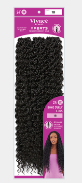 Vivace XPERTS Pre-Looped Crochet Braid 45 Strands 3X Boho Curly Locs 24" - Textured Tech