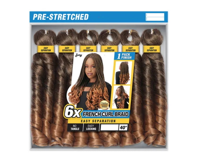 6X FRENCH CURL BRAIDING HAIR (1 PACK FINISH) - Textured Tech
