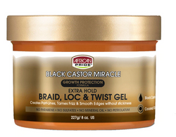 AFRICAN PRIDE BLACK CASTOR MIRACLE BRAID, LOC, & TWIST GEL 8OZ - Textured Tech