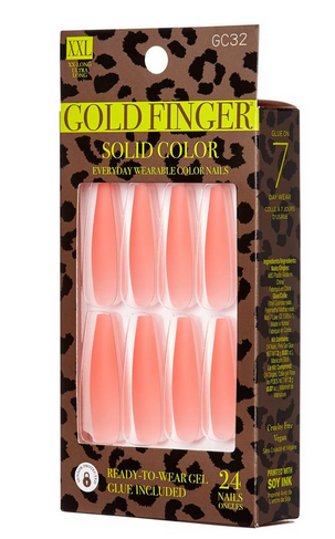 GOLD FINGER NAILS SOLID COLOR - Textured Tech