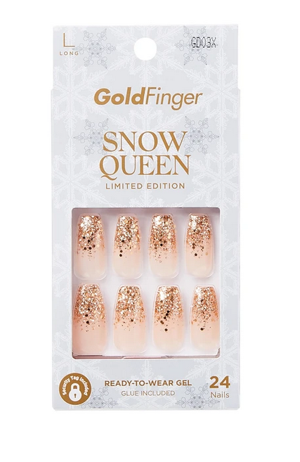 KISS GOLDFINGER LIMITED EDITION SNOW QUEEN NAILS - Textured Tech