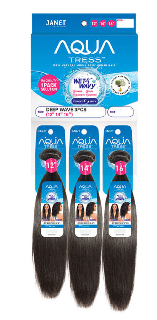 AQUA TRESS DEEP WAVE (WET & WAVY) 3PCS (NATURAL) - Textured Tech