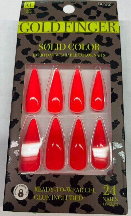 GOLD FINGER NAILS SOLID COLOR - Textured Tech