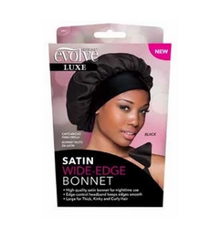FIRSTLINE EVOLVE SATIN WIDE EDGE BONNET #BLACK - Textured Tech