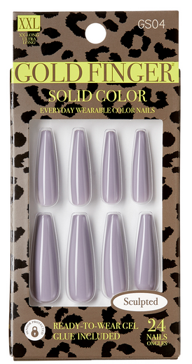 GOLD FINGER NAILS SOLID COLOR - Textured Tech