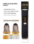 LUREX HUMAN HAIR CLIP-ON 9PCS STRAIGHT - Textured Tech