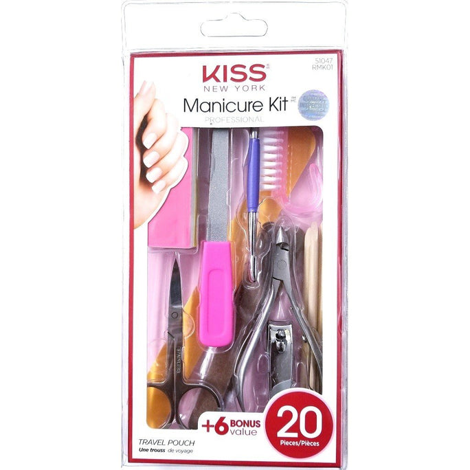 KISS PROFESSIONAL MANICURE KIT 20PCS TRAVEL POUCH - Textured Tech