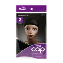 2 pk REMI WIG CAP BLACK #4400 - Textured Tech