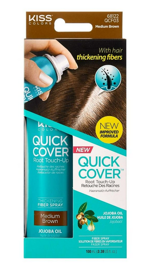 Kiss Quick Cover Root Touch Up Thickening Fiber Spray 3.38oz - Textured Tech