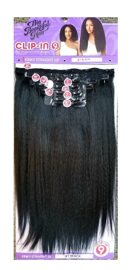 OUTRE BIG BEAUTIFUL HAIR CLIP-INS 9PCS - KINKY STRAIGHT 18" - Textured Tech