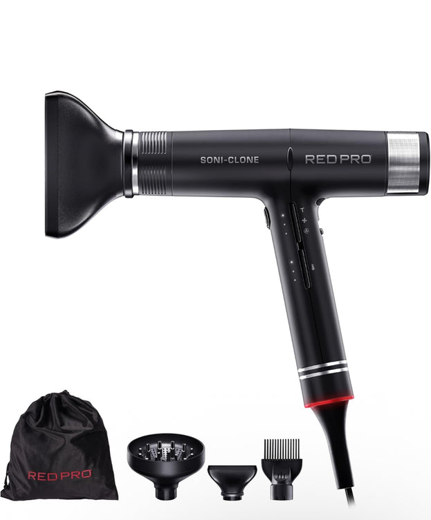 RED PRO SONI-CLONE BLOW DRYER WITH ATTACHMENTS 110,000 RPM - Textured Tech
