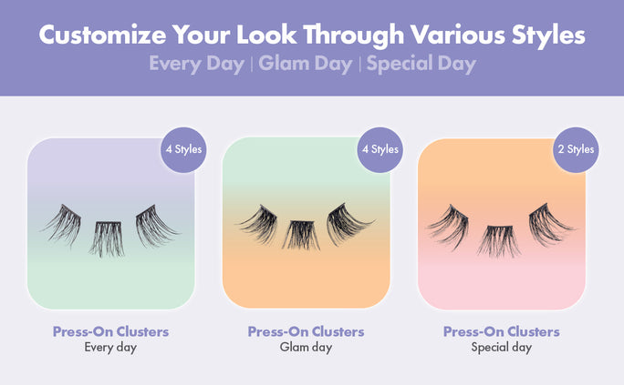 I ENVY PRESS AND GO PRESS-ON CLUSTER LASHES (Select Style) - Textured Tech