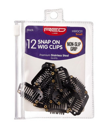 RED NON SLIP GRIP SMALL WIG CLIPS 12 PCS - Textured Tech