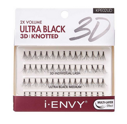 IENVY 2X VOLUME ULTRA BLACK 3D KNOTTED INDIVIDUAL LASHES - Textured Tech