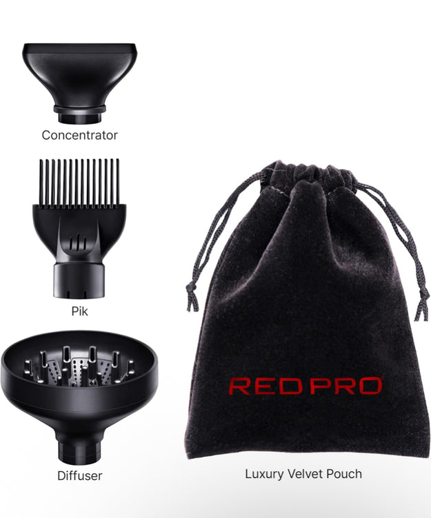 RED PRO SONI-CLONE BLOW DRYER WITH ATTACHMENTS 110,000 RPM - Textured Tech