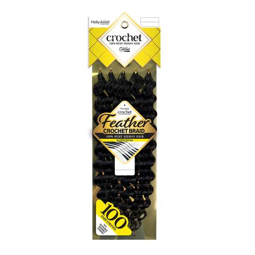 Zury Hollywood Human Hair Crochet Braids Feather Crochet Deep 18" - Textured Tech