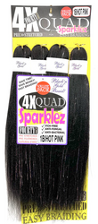 BLACK & GOLD 4X QUAD SPARKLEZ BRAIDING HAIR 40" - Textured Tech
