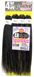 BLACK & GOLD 4X QUAD SPARKLEZ BRAIDING HAIR 40