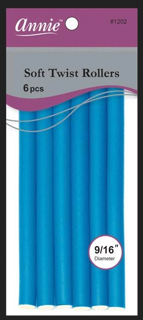 ANNIE SOFT TWIST ROLLERS 6 PACK 9/16" - Textured Tech