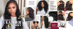 Zury Hollywood Human Hair Crochet Braids Feather Crochet Deep 18" - Textured Tech