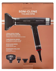 RED PRO SONI-CLONE BLOW DRYER WITH ATTACHMENTS 110,000 RPM