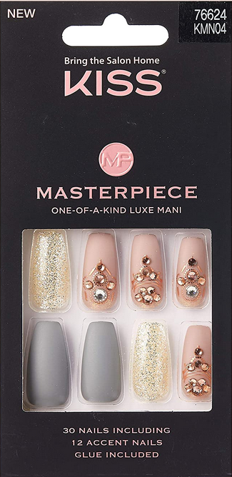 KISS MASTERPIECE ONE-OF-A-KIND LUXE MANI 30 NAILS - Textured Tech