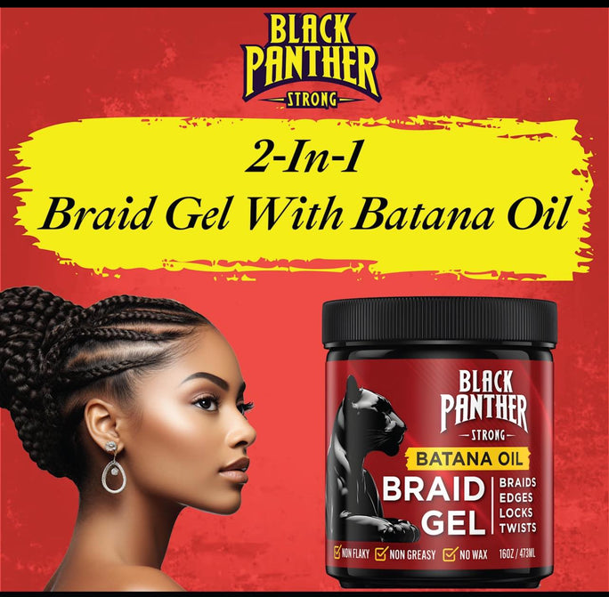 BLACK PANTHER BATANA OIL BRAID GEL 4oz 2-IN-1 BRAID & CONDITION - Textured Tech