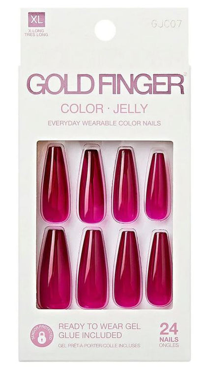 KISS GOLD FINGER JELLY COLOR NAILS - Textured Tech