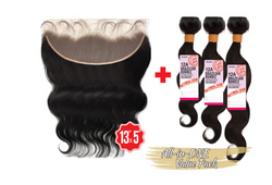TRU REMY HD LACE CLOSURE + BRAZILIAN BUNDLE 4PCS - BODY WAVE - Textured Tech