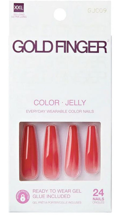 KISS GOLD FINGER JELLY COLOR NAILS - Textured Tech