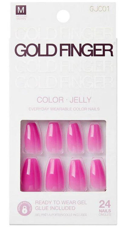 KISS GOLD FINGER JELLY COLOR NAILS - Textured Tech