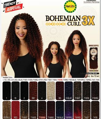 RASTAFRI BOHEMIAN CURL 3X- 18'' - Textured Tech