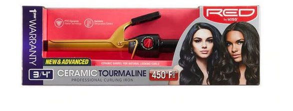 RED BY KISS 3/4" CERAMIC CURLING IRON - Textured Tech