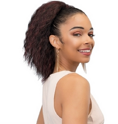 JANET COLLECTION SHORT KINKY STRAIGHT SYNTHETIC DRAWSTRING PONYTAIL - Textured Tech