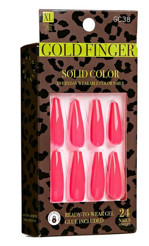 GOLD FINGER NAILS SOLID COLOR - Textured Tech