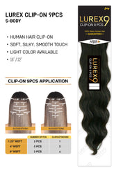 Lurex Human Hair Clip On 9 pieces-Body Wave - Textured Tech