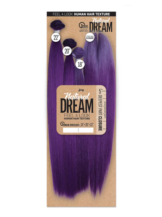 ZURY NATURAL DREAM MULTI YAKY 22″ with Closure - Textured Tech