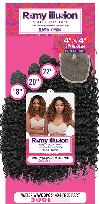 REMY ILLUSION WATER WAVE 3pcs + 4X4 FREE PART 18"20"22" - Textured Tech