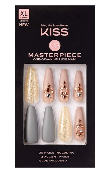 KISS MASTERPIECE ONE-OF-A-KIND LUXE MANI 30 NAILS - Textured Tech