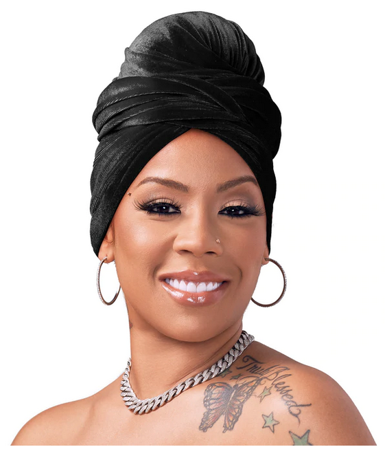 SILKY STYLEZ X KEYSHIA COLE VELVET WRAP SCARP - Textured Tech