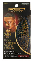 360 POWER WAVE X BOW WOW CURVED PALM BOAR BRUSH - MEDIUM SOFT - Textured Tech