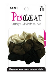 PINCCAT #P101 ASSORTED SCRUNCHIES - Textured Tech