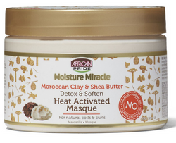 African Pride Moisture Miracle Moroccan Clay & Shea Butter Heat Activated Masque 12oz - Textured Tech