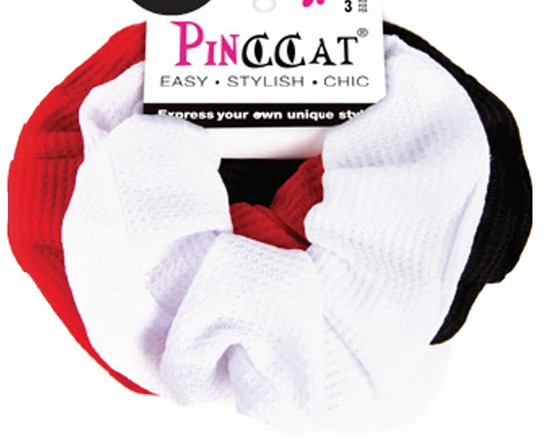 PINCCAT #P191 ASSORTED SCRUNCHIES 3PCS - Textured Tech