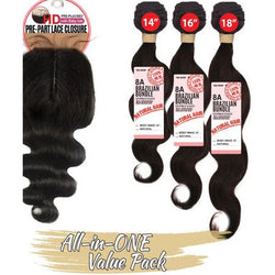 TRU REMY EVE HAIR BODY WAVE 8A BRAZILIAN HD LACE CLOSURE & BUNDLE - Textured Tech